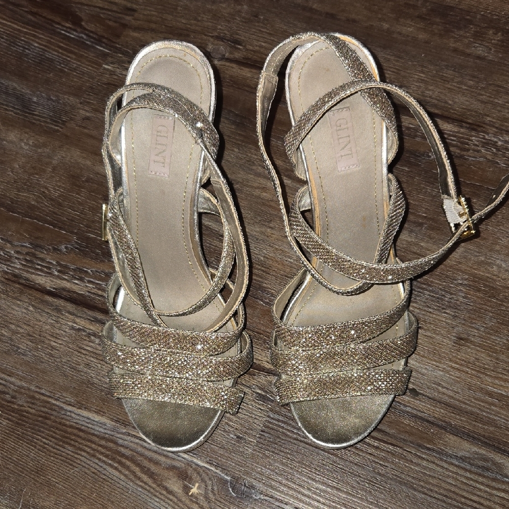 Glint Gold Strappy Sandals